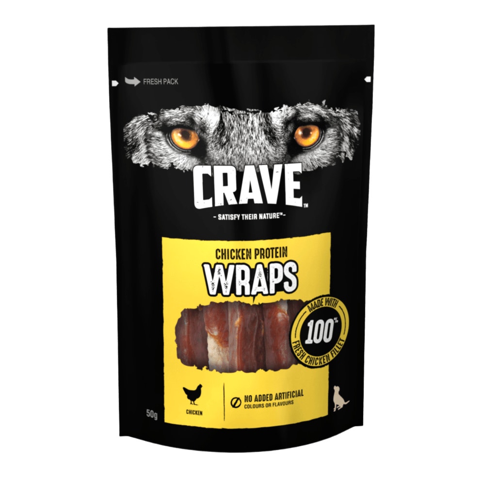Crave Natural Grain Free Wrap Adult Dog Treats Chicken 50g - 1