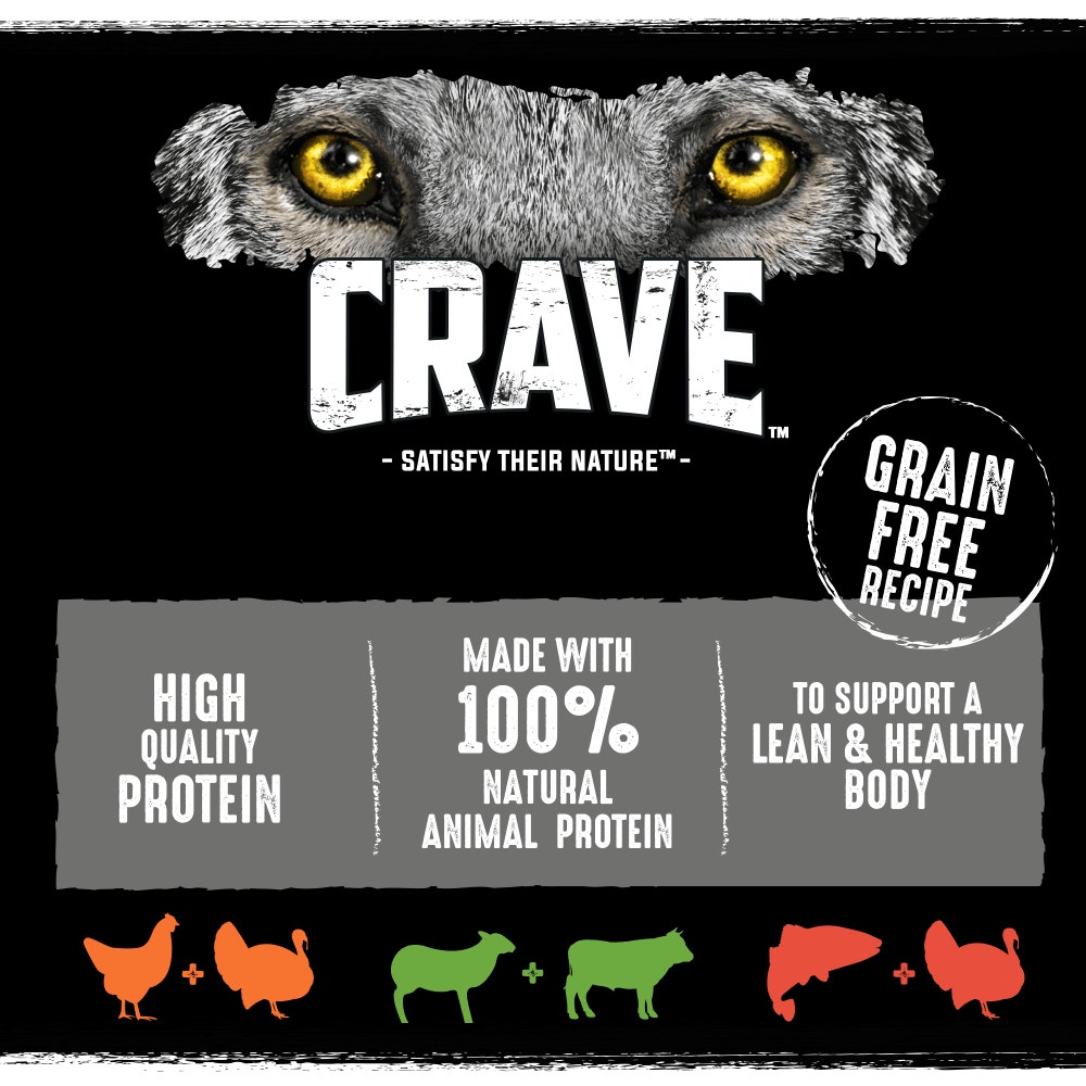CRAVE™ Natural Grain Free Adult Dog Food Tin Mixed in Loaf 6 x 40g - 3