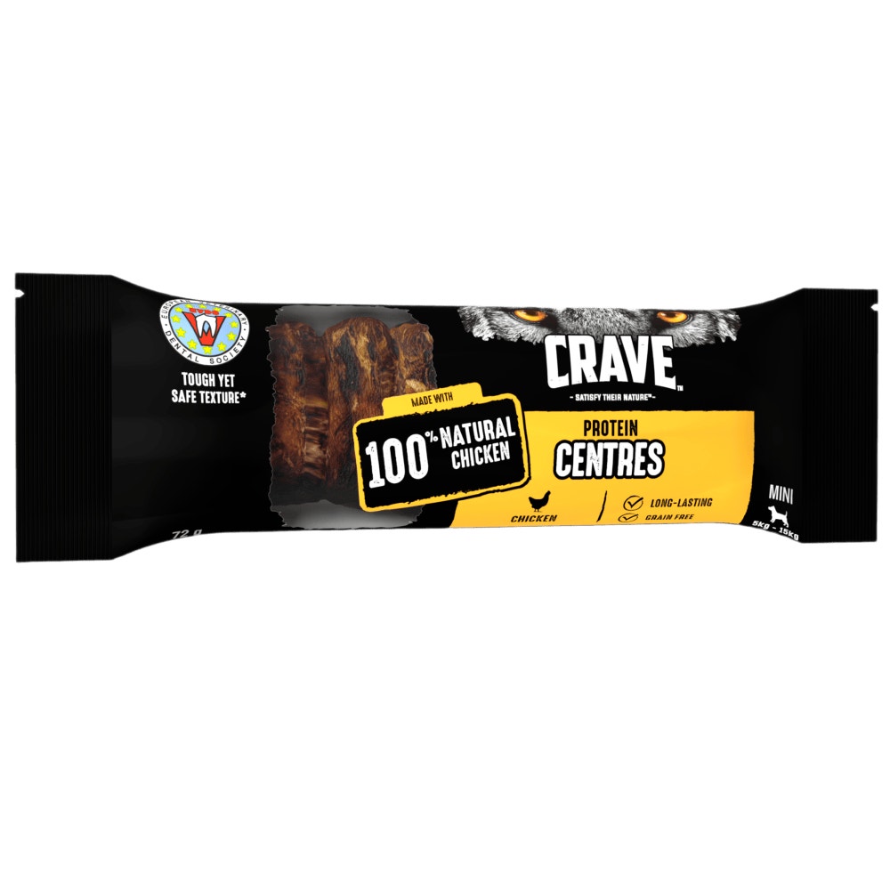 Crave Natural Grain Free Protein Centres Mini Adult Dog Treat Chicken 72g - 1